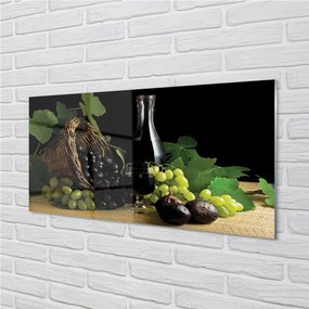 Szklany Panel Kosz liście winogrono wino