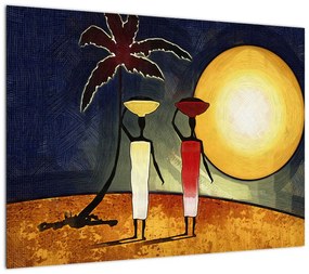 Obraz na szkle starożytnego obrazu (70x50 cm)