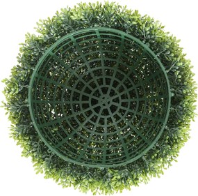 HOMCOM Zestaw 2 sztuk kulek bukszpanu, Sztuczne rośliny, Roślina pokojowa z ochroną UV, Dekoracyjna roślina, do wnętrz i na zewnątrz, Zielony