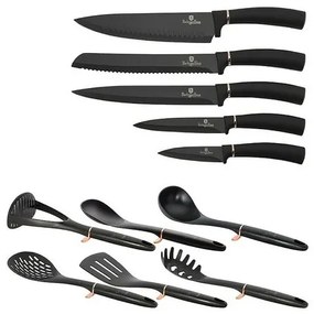 Berlinger Haus 12-częściowy zestaw przyborówkuchennych w stojaku Black Rose Collection