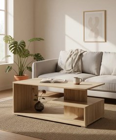 Prostokątna ława z półką dąb sonoma C6-F77