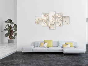 Obraz - Złoty kwiat - abstrakcja (125x70 cm)