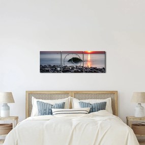 Obraz - Na wybrzeżu (z zegarem) (90x30 cm)