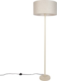 Lampa podłogowa Japandi beżowa z jasnobrązowym kloszem 50 cm - Simplo