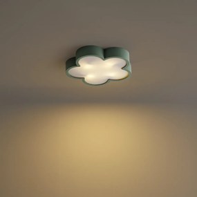 Dziecięca lampa sufitowa zielona z białym - Lucille