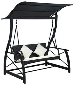 Nowoczesna huśtawka ogrodowa Senea - czarna