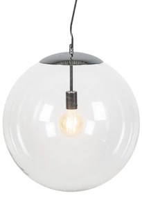 Skandynawska lampa wisząca chrom z przezroczystym szkłem - Ball 50 Nowoczesny Oswietlenie wewnetrzne