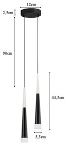Lampa stożek LED klosz wisząca sufitowa AT51-2SL-Black