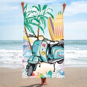 Ręcznik plażowy SEA AND FUN 100x180 cm kolorowy, 100% mikrofibra