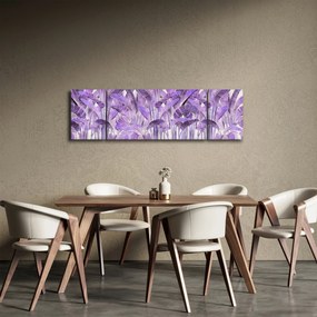 Obraz - Fioletowe liście w gipsie (170x50 cm)