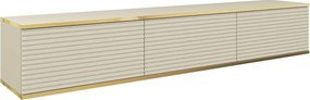 Szafka RTV z beżowymi listwami, 175 x 30 x 32 cm, Push to Open