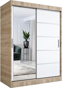 Szafa przesuwna dąb sonoma + biały 150 cm D0-K50