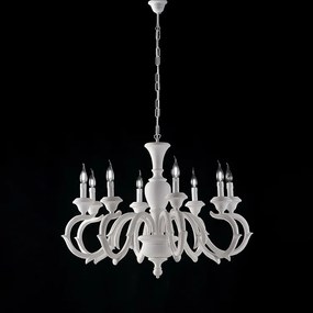 Żyrandol Fiorenza Shabby White Wooden Chandelier 8 Lights 125 Ø93 BL172-8-BCO