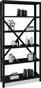 Czarny regał w stylu loft z metalowym stelażem F9-T21