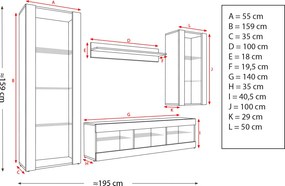 Meblościanka pokojowa Open Set 4 w kolorze drewna