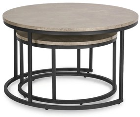 Zestaw Stolików Kawowych ROCKY MAX 60 cm/80 cm Szary Beton Nowoczesny Loft