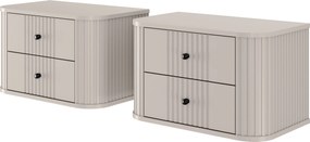 Zestaw szafek nocnych wiszących Vesper 56 cm - kaszmir / czarne uchwyty