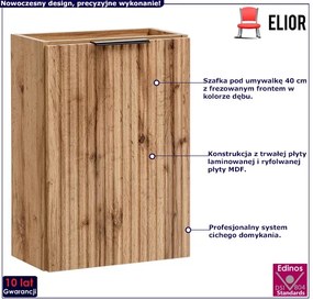 Szafka pod umywalkę w kolorze dębu 40 cm T9-W46