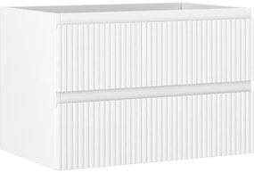 Mexen Rivel szafka łazienkowa podumywalkowa 70 cm, 2 szuflady, ryflowana , biała mat - 91A20-07047-2-BFF01