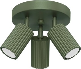 Lampa Sufitowa Minimalistyczny Karbon, Aluminium - 3 Źródło - L.19.5 X H.18 Cm - Zielony Oliwkowy