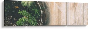 Obraz sukulentów w szkle (170x50 cm)