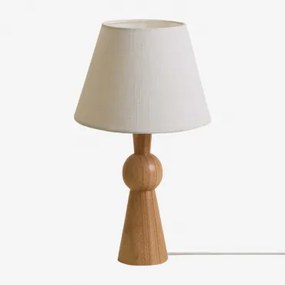 Lampa Stołowa Z Drewna Gumowego Jevila Naturalna - Sklum