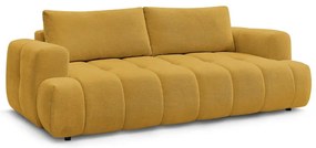 Musztardowa rozkładana/ze schowkiem sofa 251 cm Fuji – Bobochic Paris