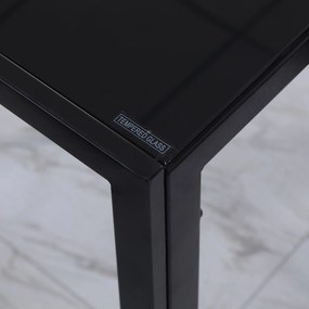 HOMCOM Stół jadalniany kuchenny nowoczesny design 120x60x75 cm czarny do salonu lub kuchni | Aosom PL