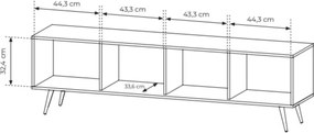 Szafka RTV Dunin 183 cm LED dąb Dunin elegancka nowoczesna szafka TV do salonu