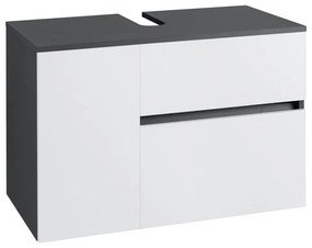 Biało-antracytowa wisząca szafka pod umywalkę 80x53 cm Wisla – Støraa