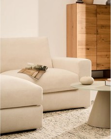 Beżowy narożnik z tkaniny szenilowej (lewostronny/z szezlongiem) Alea – Kave Home