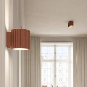Plafon dwupunktowy AURA 2 mocca GU10 ryflowany SOLLUX  LIGHTING