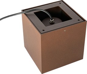 Industrialny reflektor ogrodowy rdzawo-brązowy kwadratowy IP65 AR111 - Lennard