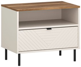 Szafka nocna z szufladą na nóżkach kaszmir + dąb castello D5-P55