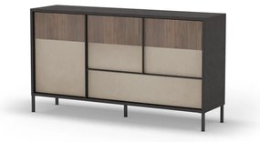 Antracytowo-jasnobrązowa niska komoda 156x86 cm Amalia – Marckeric