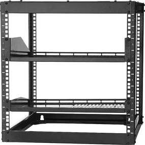 Rack do Serwera SucceBuy do Otwartej Ramy 10U Wsparcie dla Sieci Samonośny lub Ścienny, Głębokość 58.5 cm, z Wentylowanymi Półkami, Materiał Montażowy