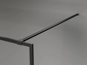 Mexen Kioto-XF ścianka prysznicowa Walk-in z ramką 110 x 202 cm, grafit 10 mm, czarna - 800-110-104-70-40-X