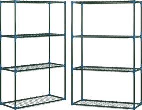 Outsunny Stojak na rośliny, zestaw 2 szt, po 4 półki, możliwość łączenia lub osobnego używania, stal, zielony, 70 x 27 x 110 cm