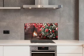 Szklany Panel Klasyczne Świąteczne Bombki