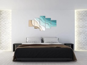 Abstrakcyjny obraz wybrzeża morskiego (125x70 cm)