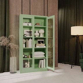 Szklana witryna AMELIA, 900 x 1850 x 400 mm, Fresh Style: pastelowy zielony