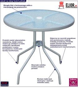 Metalowy stolik ogrodowy - Gabriel 3X