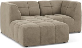 Brązowy aksamitny narożnik (lewostronny/z szezlongiem) Aloha – Makamii