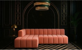 Narożnik w kształcie L GRAND 295 cm, tkanina Salvador, Różowy, Lewy