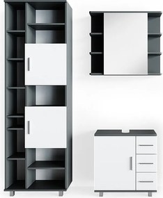 Zestaw mebli łazienkowych antracyt 60x33x60.8 ilias