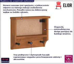 Mały wieszak na ubrania drewno akacjowe Kolves