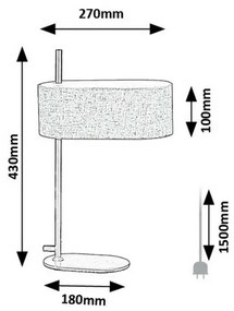 Rabalux 74241 lampa stołowa z tekstylnym kloszem Narmin