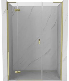 Mexen Mist-H L drzwi prysznicowe uchylne lewe 130 cm, transparent, złote - 8A5L-130-001-50-00-L