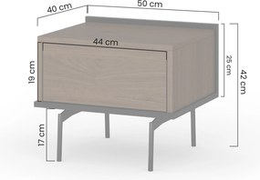 Szafka nocna Zenar z szufladą 50 cm - orzech elegant / czarny