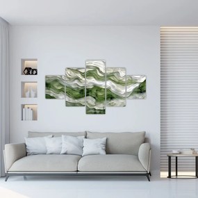 Obraz - Zielone i białe zmarszczki (125x70 cm)